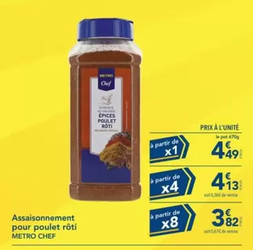 Chef -  Assaisonnement Pour Poulet Rôti offre à 4,49€ sur Metro