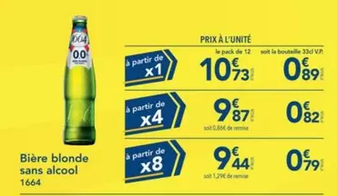 Bière Blonde Sans Alcool offre à 0,89€ sur Metro