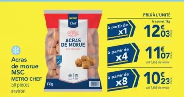 Acras De Morue offre à 11,07€ sur Metro