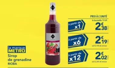 Sirop De Grenadine offre à 2,38€ sur Metro