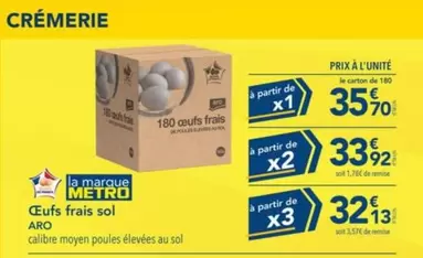 Metro - Œufs Frais Sol offre à 33,92€ sur Metro