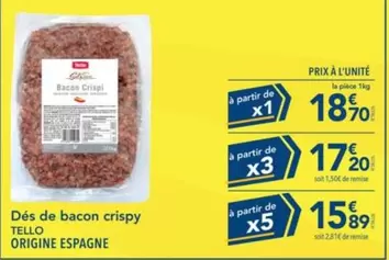 Dés De Bacon Crispy offre à 18,7€ sur Metro