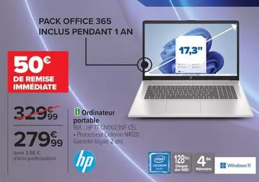 HP - Ordinateur Portable offre à 279,99€ sur Carrefour Express
