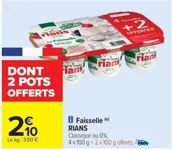 Rians - Faisselle offre à 2,1€ sur Carrefour Express
