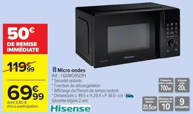 Hisense - Micro-ondes offre à 69,99€ sur Carrefour Express