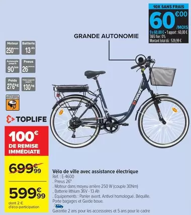 Total - Vélo De Ville Avec Assistance Électrique offre à 599,99€ sur Carrefour Express