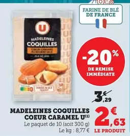 U - Madeleines Coquilles Coeur Caramel offre à 2,63€ sur U Express