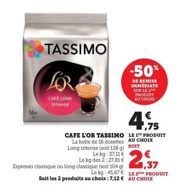 L'Or - Cafe Tassimo offre à 4,75€ sur U Express