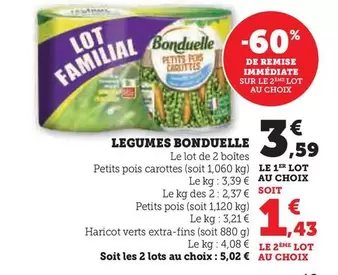 Bonduelle - Legumes offre à 3,59€ sur Super U