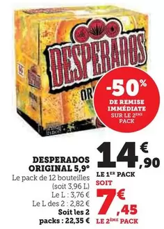Desperados - Original 5,9° offre à 14,9€ sur Super U
