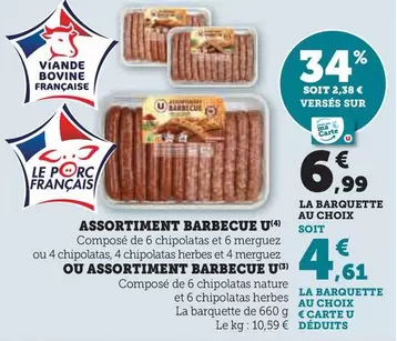 U - Assortiment Barbecue offre à 6,99€ sur Super U