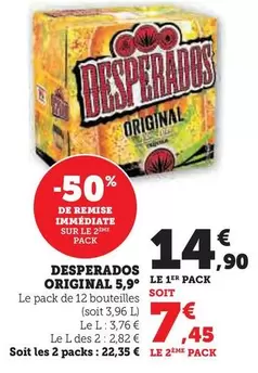 Desperados - Original 5,9° offre à 14,9€ sur Super U