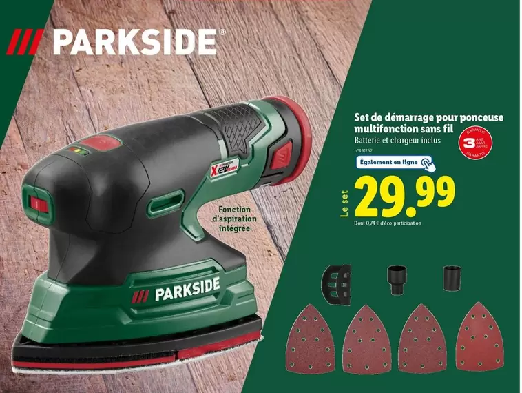 Parkside - Set De Démarrage Pour Ponceuse Multifonctions Sans Fil offre à 29,99€ sur Lidl