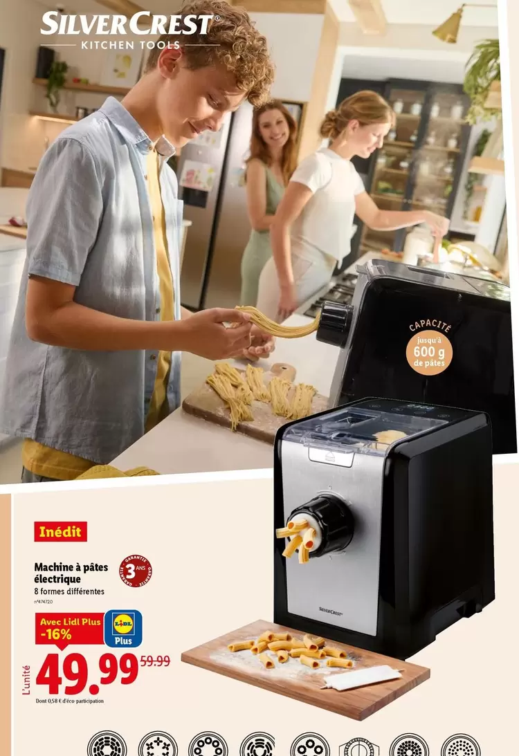 Silvercrest Kitchen Tools - Machine À Pâtes Electrique offre à 49,99€ sur Lidl