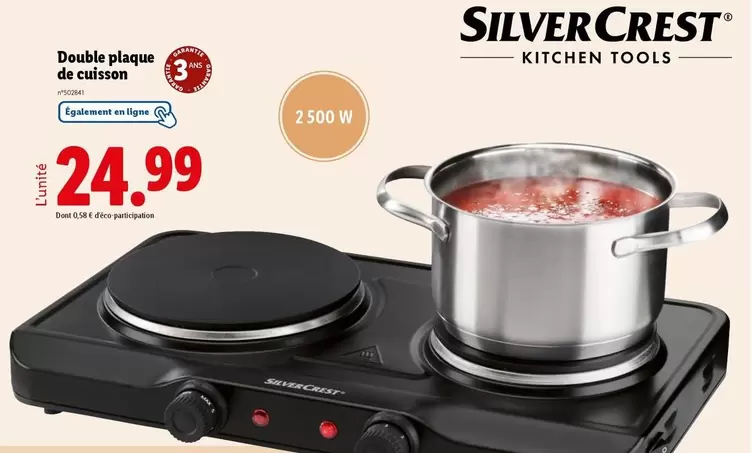 Silvercrest - Double Plaque De Cuisson offre à 24,99€ sur Lidl