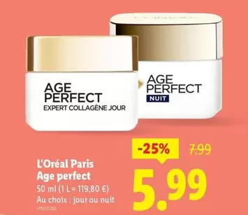 L'Oréal - Paris Age Perfect offre à 5,99€ sur Lidl