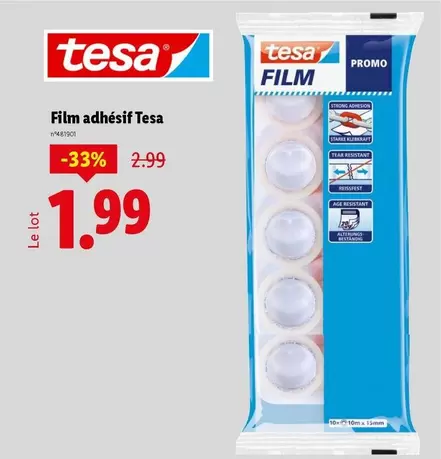 Tesa - Film Adhésif offre à 1,99€ sur Lidl