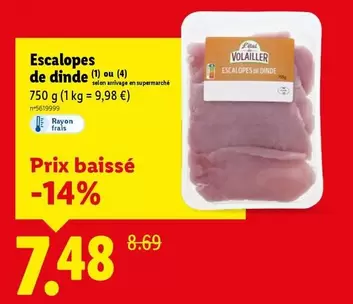 L'Étal Du Volailler - Escalopes De Dinde offre à 7,48€ sur Lidl