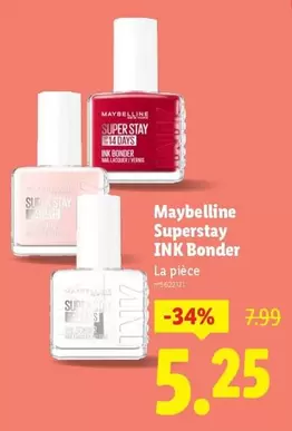 MAYBELLINE - Superstay Ink Bonder offre à 5,25€ sur Lidl