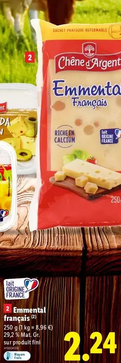Chêne D'Argent - Emmental Français  offre à 2,24€ sur Lidl