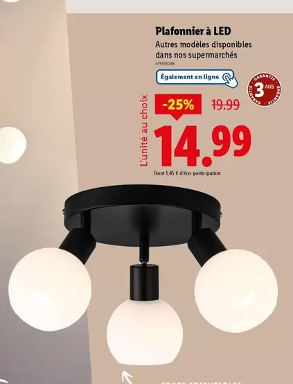 Livarno Home - Plafonnier À Led offre à 14,99€ sur Lidl