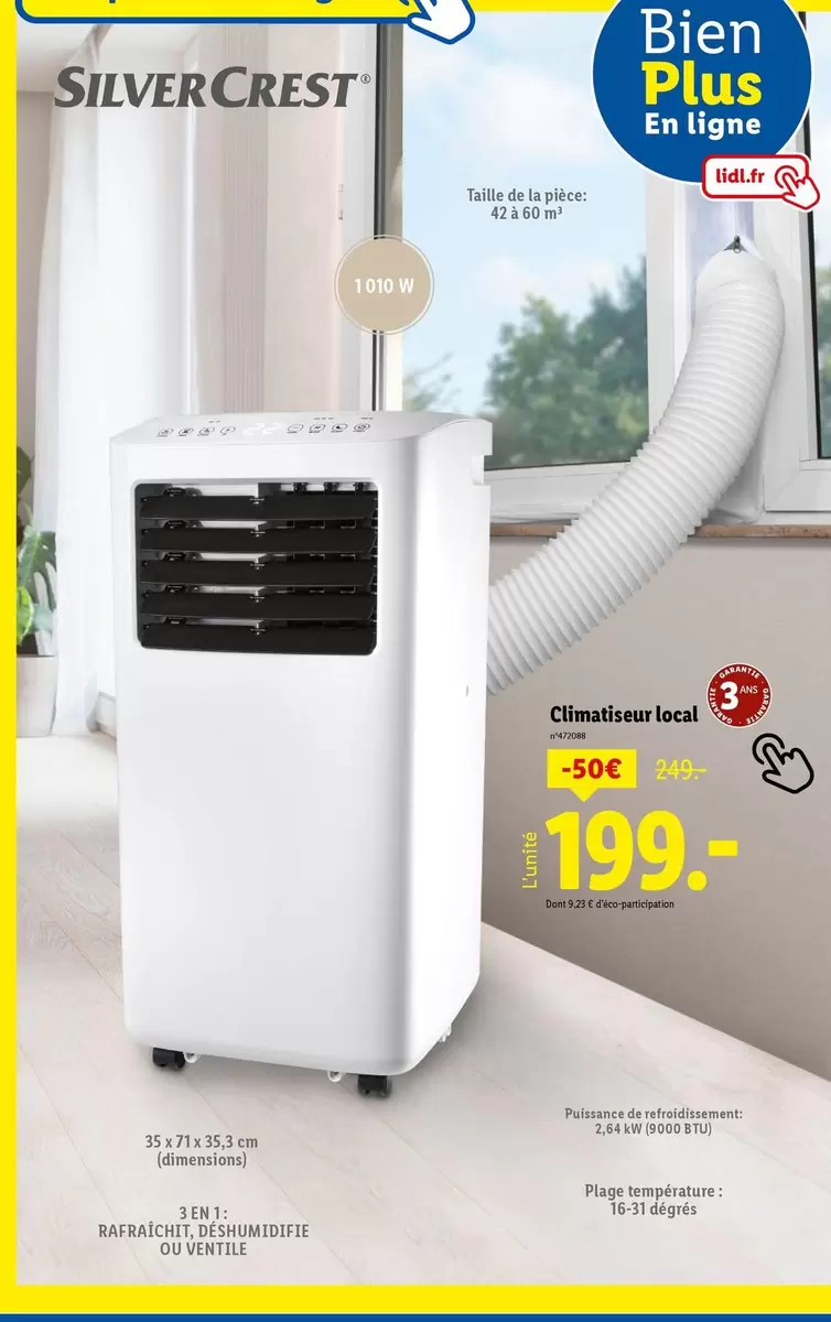 Silvercrest - Climatiseur Local  offre à 199€ sur Lidl