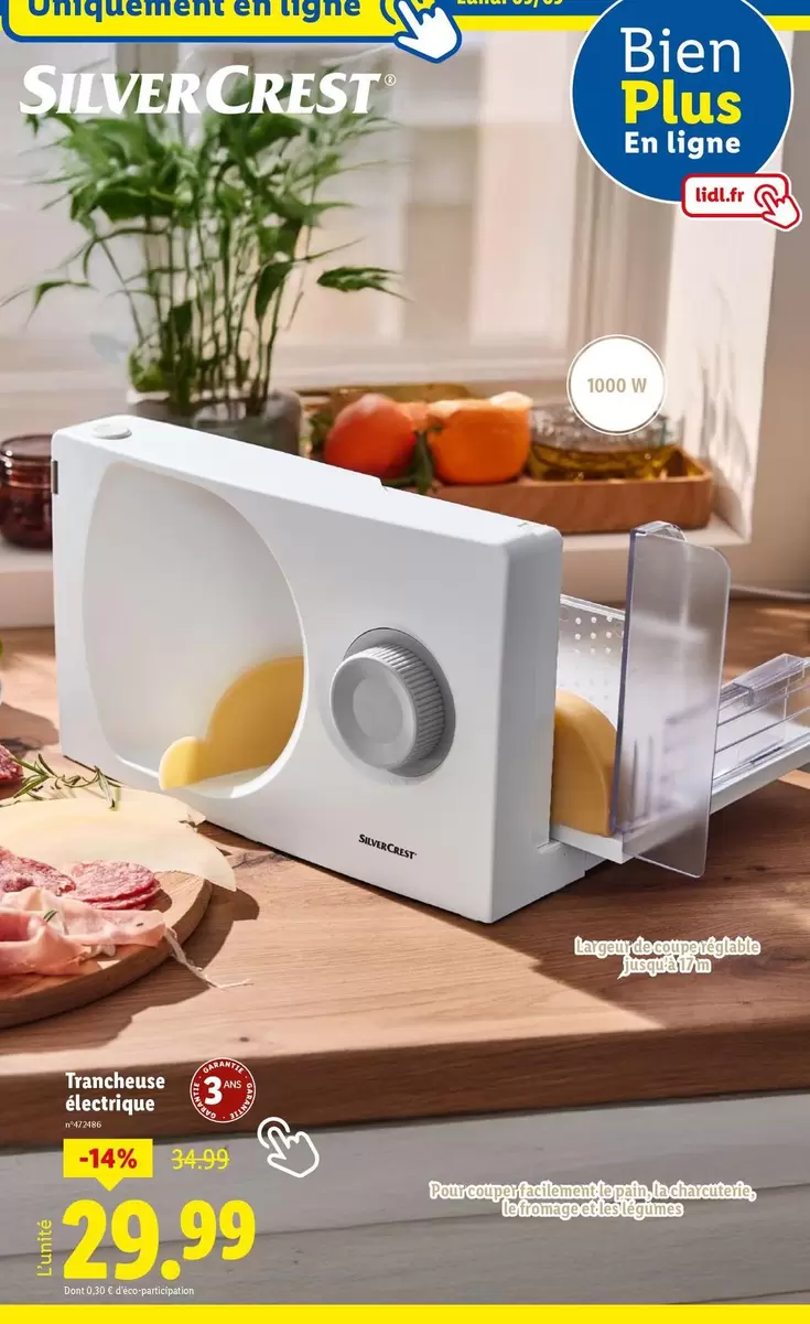 Silvercrest - Trancheuse Électrique offre à 29,99€ sur Lidl