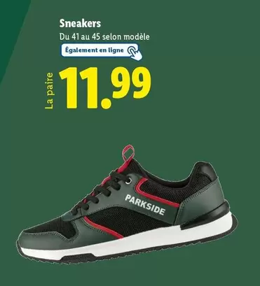 Parkside - Sneakers offre à 11,99€ sur Lidl