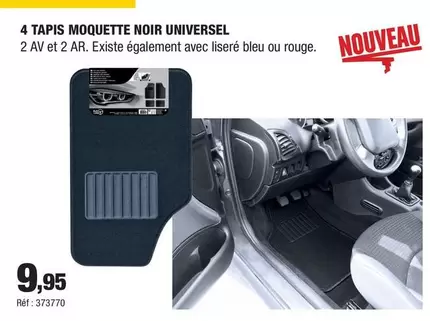 Tapis Moquette Noir Universel offre à 9,95€ sur Autobacs