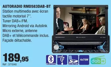 Caliber - Autoradio  RMD583DAB-BT offre à 189,95€ sur Autobacs