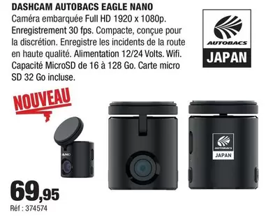 Autobacs Japan - Dashcam Eagle Nano offre à 69,95€ sur Autobacs
