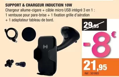 Support & Chargeur Induction 10w offre à 21,95€ sur Autobacs