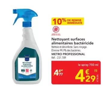 Metro - Nettoyant Surface Alimentaires Bactéricide offre à 4,29€ sur Metro