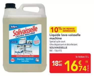 Solipro - Liquide Lave-Vaisselle Machine offre à 16,74€ sur Metro