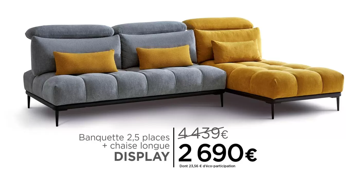 Banquette + Chaise Longue offre à 2690€ sur XXL Maison