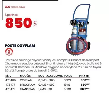 Poste Oxyflam offre à 850€ sur Au Forum du Bâtiment