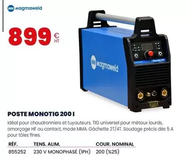 Poste Monotig2001 offre à 899€ sur Au Forum du Bâtiment