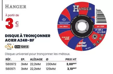 Hanger - Disque À Tronconner Acier A24R-BF offre à 3€ sur Au Forum du Bâtiment