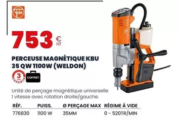 Fein - Perceuse Magnetique Kbu 35 Qw 1100 W ( Weldon) offre à 753€ sur Au Forum du Bâtiment