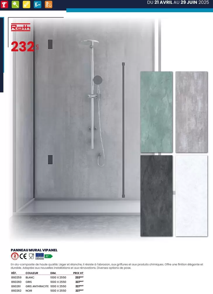  Panneau Mural Vipanel offre à 232€ sur Au Forum du Bâtiment