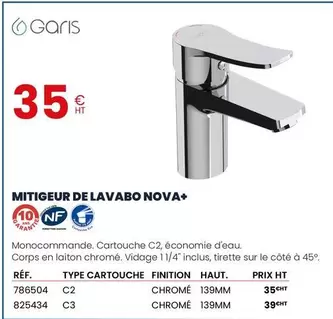 Garis - Mitigeur De Lavabo Nova+ offre à 35€ sur Au Forum du Bâtiment