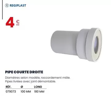 Regiplast - Pipe Courte Droite offre à 4€ sur Au Forum du Bâtiment