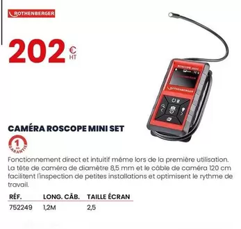 Rothenberger - Camera Roscope Mini Set offre à 202€ sur Au Forum du Bâtiment