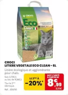 Croci - Litiere Vegetale Eco Clean offre à 8,99€ sur Animalis