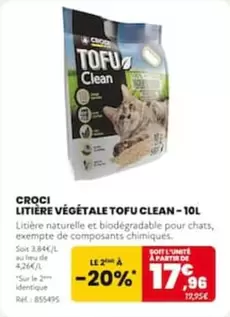 Croci - Litiere Vegetale Tofu Clean offre à 17,96€ sur Animalis