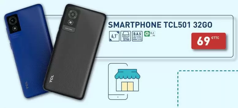 TCL - Smartphone 32go offre sur Bureau Vallée