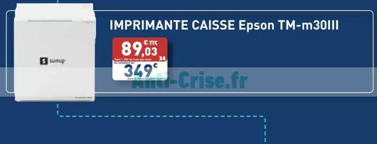 Sumup - Imprimante Caisse Epson TM-m30III offre à 349€ sur Bureau Vallée