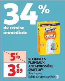 Swiffer - Recharges Plumeaux Anti-Poussiere offre à 3,89€ sur Auchan Hypermarché