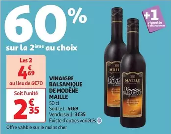 Maille - Vinaigre Balsamique De Modène offre à 3,35€ sur Auchan Hypermarché