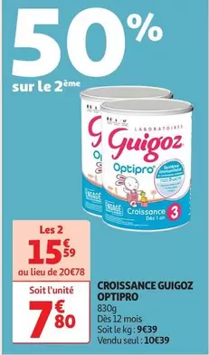 Laboratoires Guigoz - Croissance Optipro offre à 10,39€ sur Auchan Hypermarché